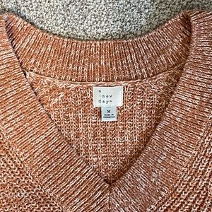 Orange and White Sweater, Size M, A• new day (brand)